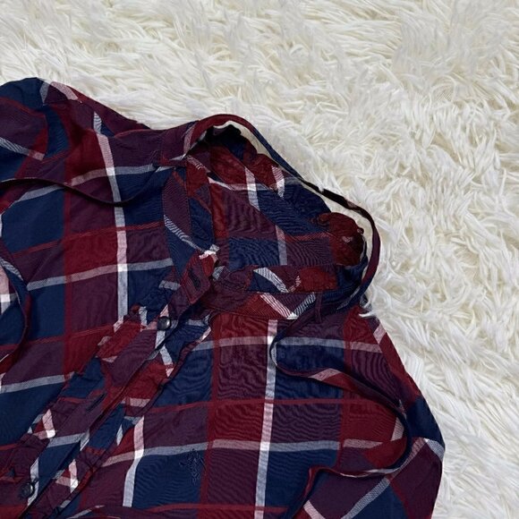 Burberry Blue Label Women's Red Check Ruffle Blouse - Size 38 (US XS-S) - Picture 6 of 9